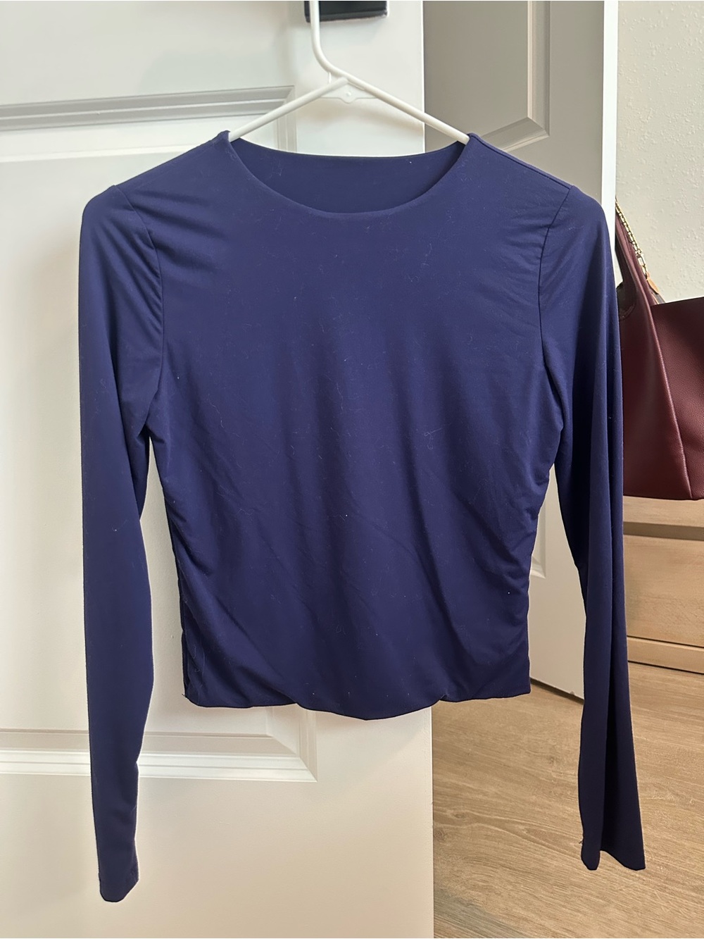 Women’s Long Sleeve Navy Crewneck Top